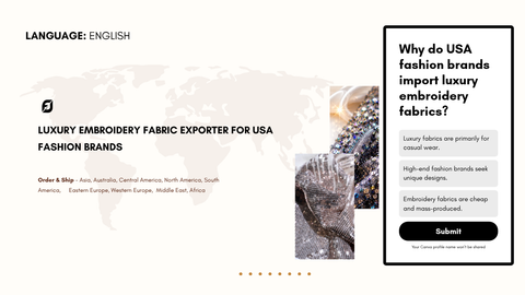 Luxury Embroidery Fabric Exporter For USA Fashion Brands