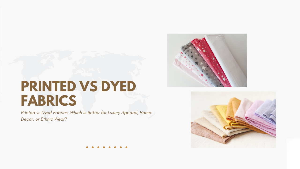 Printed vs Dyed Fabrics: Which Is Better for Luxury Apparel, Home Décor, or Ethnic Wear?