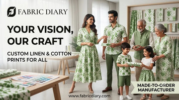 Poly Linen Cotton Print Fabric with Custom Design Manufacturing Service