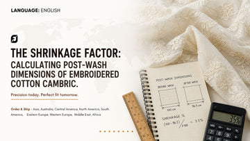 The Shrinkage Factor: Calculating Post-Wash Dimensions of Embroidered Cotton Cambric.