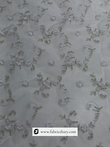 Embroidered Organza Fabric Online in Ghaziabad @Bulk