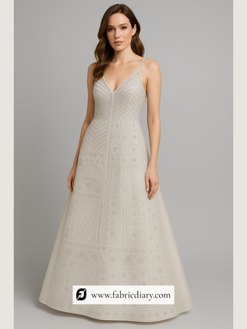 Gown Embroidery Fabric Online in Pune at Bulk Price 