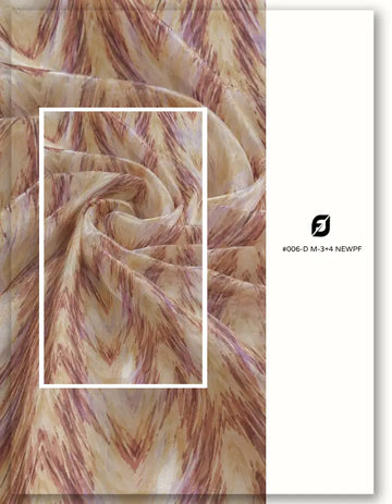 Printed Uppada Silk Fabric – Abstract Chevron Digital Print for Sarees, Dresses & Women's Wear