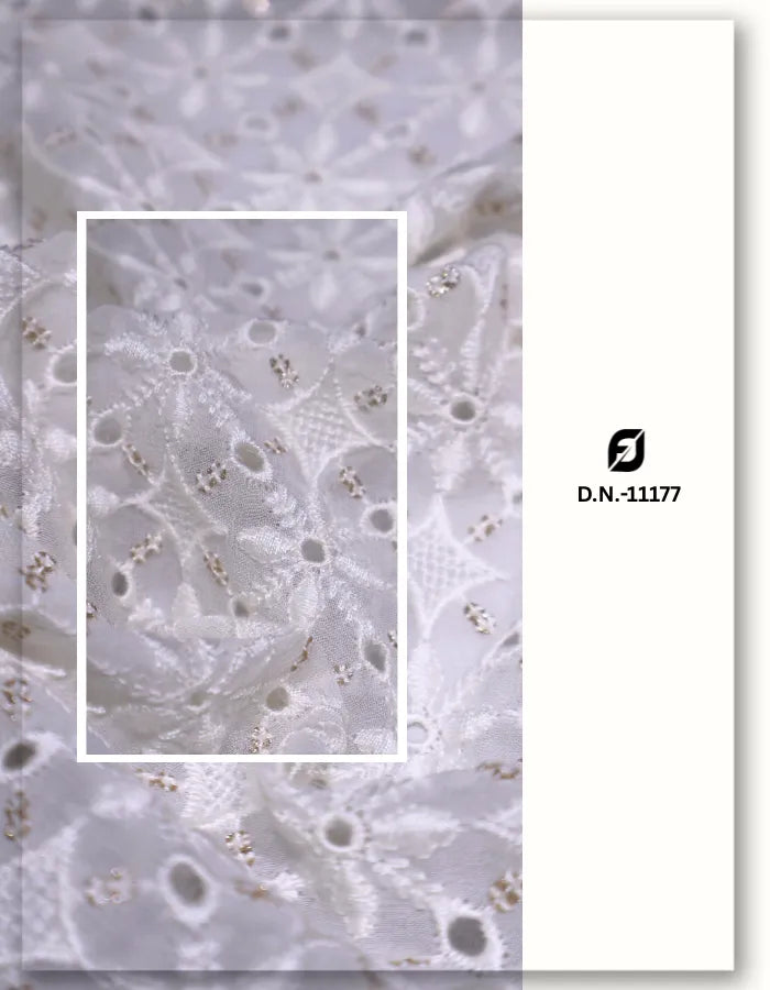 premium georgette eyelet embroidery fabric lightweight asian market