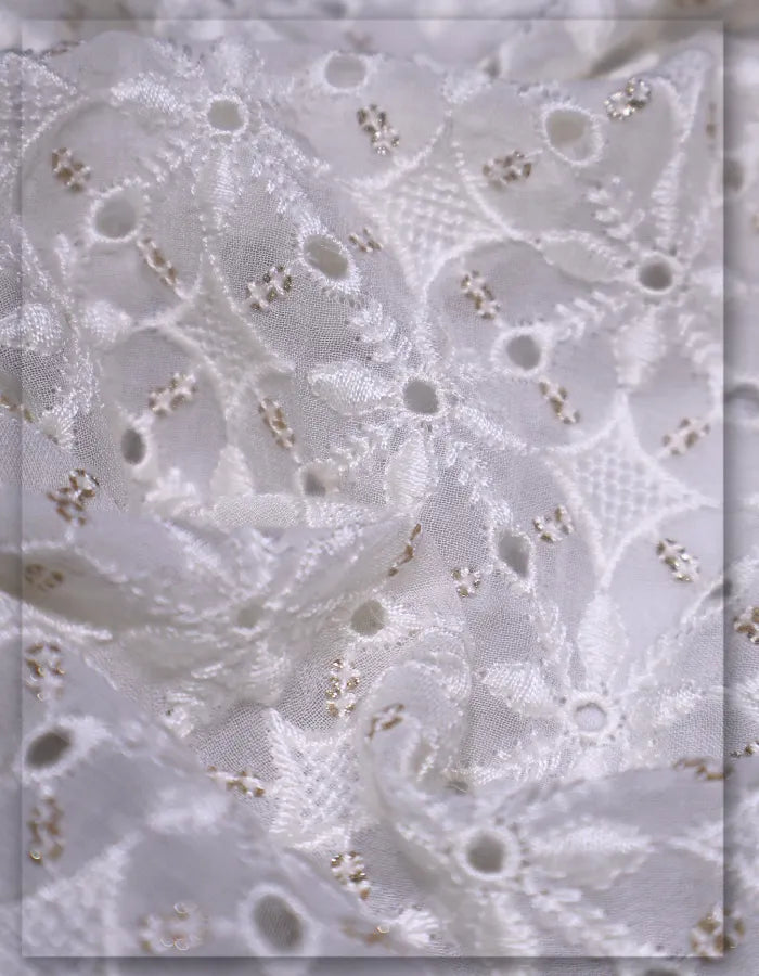 premium georgette eyelet embroidery fabric lightweight asian market