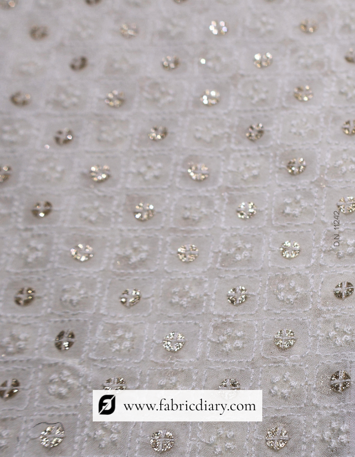 Wholesale 5mm sequin embroidery fabric for designer gowns
