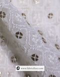 Viscose georgette embroidered fabric with 5mm light glitter sequins