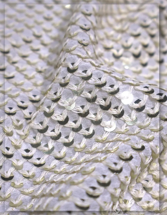 Georgette Allover Sequin Embroidered Fabric - 11819