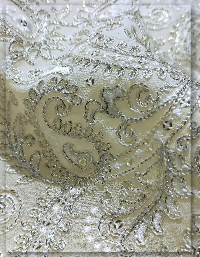 Wholesale Paisley Georgette Embroidery Zari Fabric