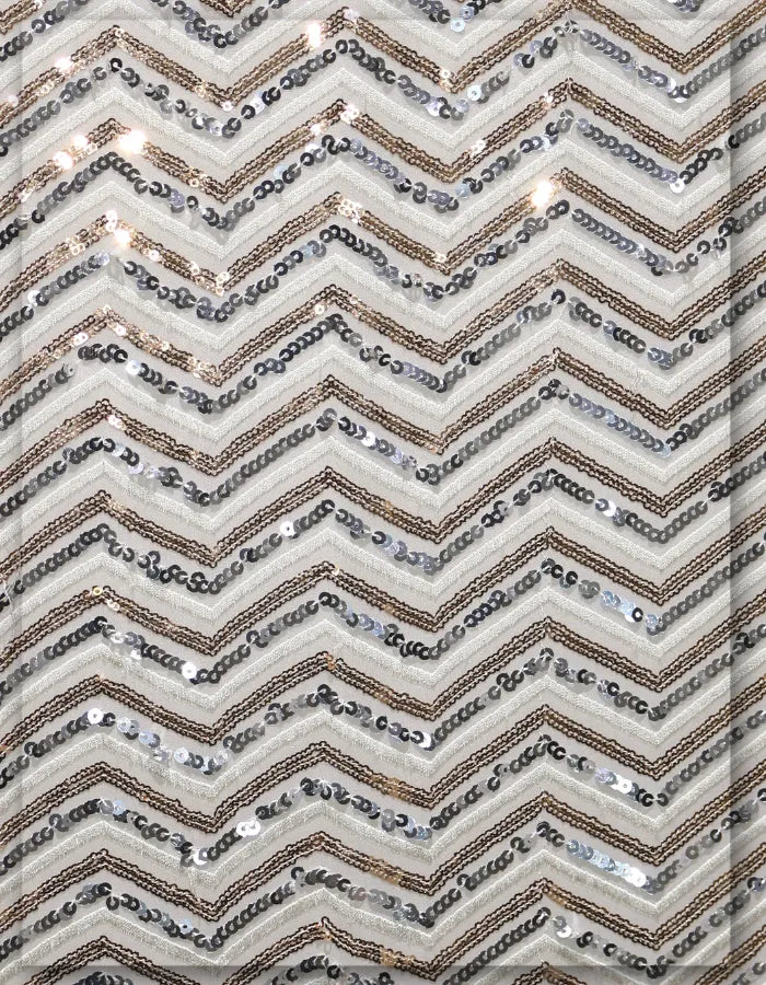 Multicolor Sequin Lace Fabric for Designer Dresses - 12907