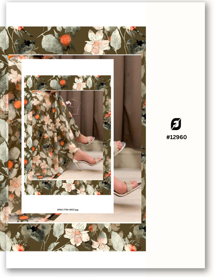 Customized Tissue Anmol Digital Print Fabric - Upload your Design- MF119 (Sample MOQ 100 Mtr/Yard)
