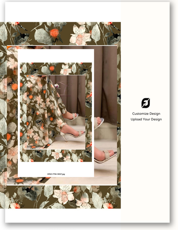 Customized Tissue Anmol Digital Print Fabric - Upload your Design- MF119 (Sample MOQ 100 Mtr/Yard)
