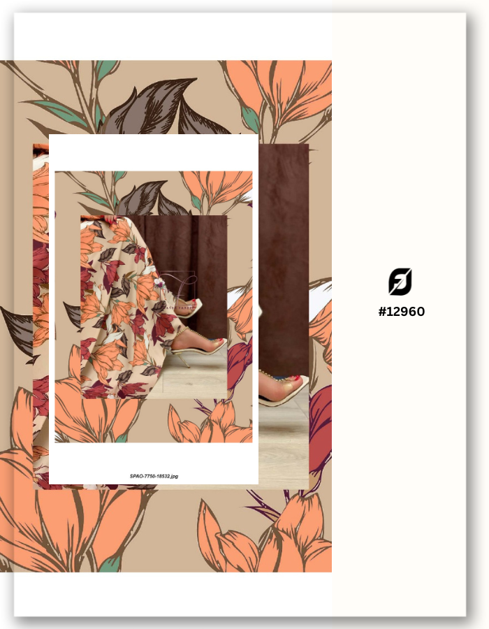 Customized Tissue Gold Digital Print Fabric - Upload your Design- MF120 (Sample MOQ 100 Mtr/Yard)
