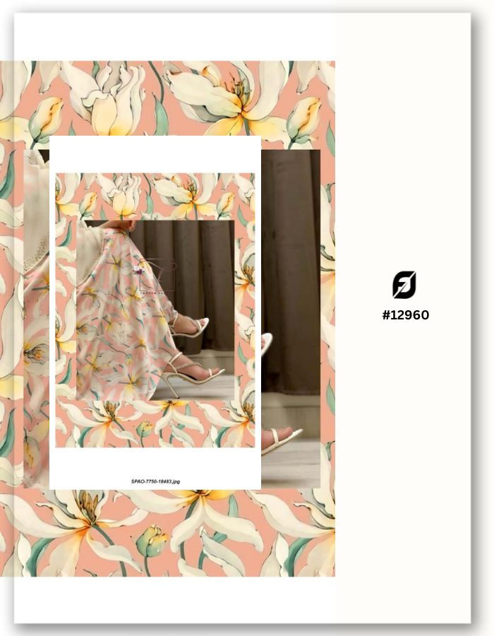 Custom Mull Cotton Digital Print Fabric - Upload your Design- MF122 (Sample MOQ 100 Mtr/Yard)