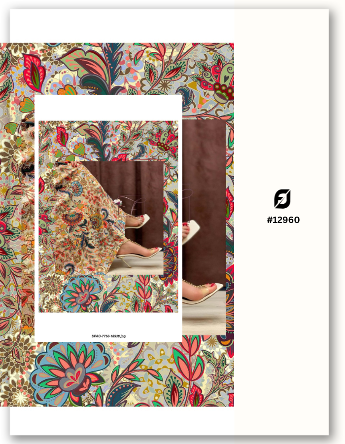 Customized Satin Georgette Digital Print Fabric - Upload your Design- MF112 (Sample MOQ 100 Mtr/Yard)