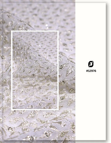 Designer Embroidered Fabric for Dresses & Garments - 12976