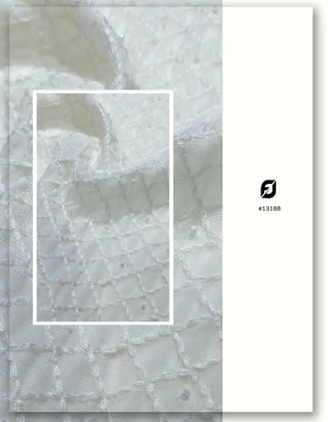 Luxury Geometric Beaded Embroidery Fabric - 13188