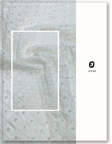 Modern Geometric Beaded Embroidery Fabric -13189