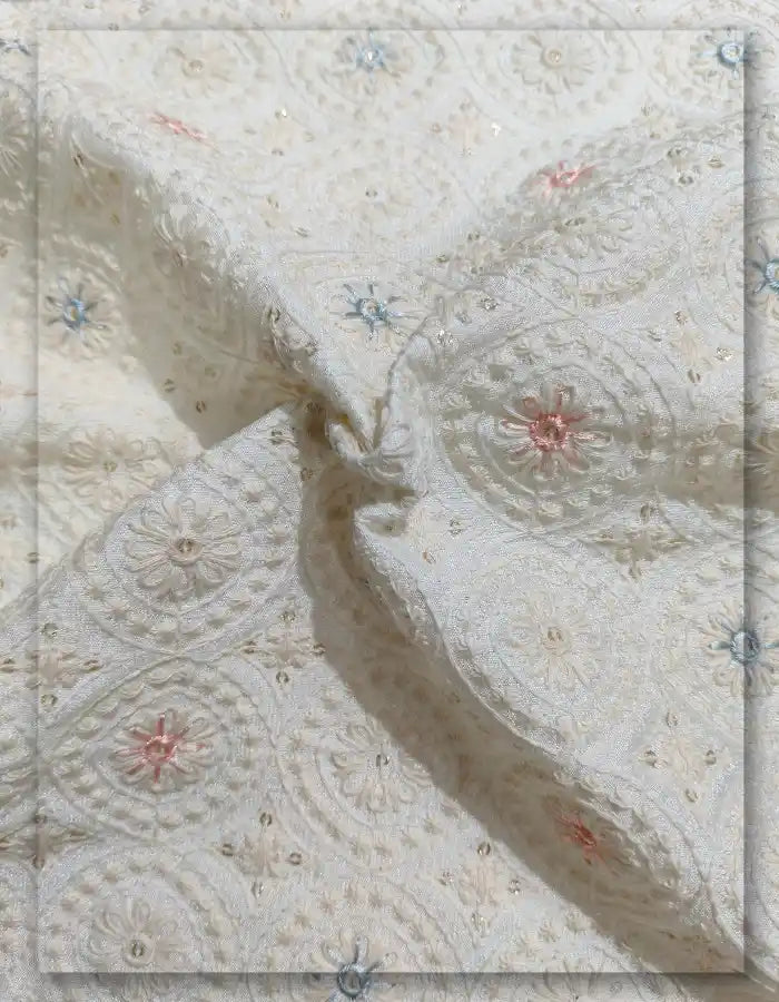 Floral Sherwani Embroidery Fabric for Designer Wear