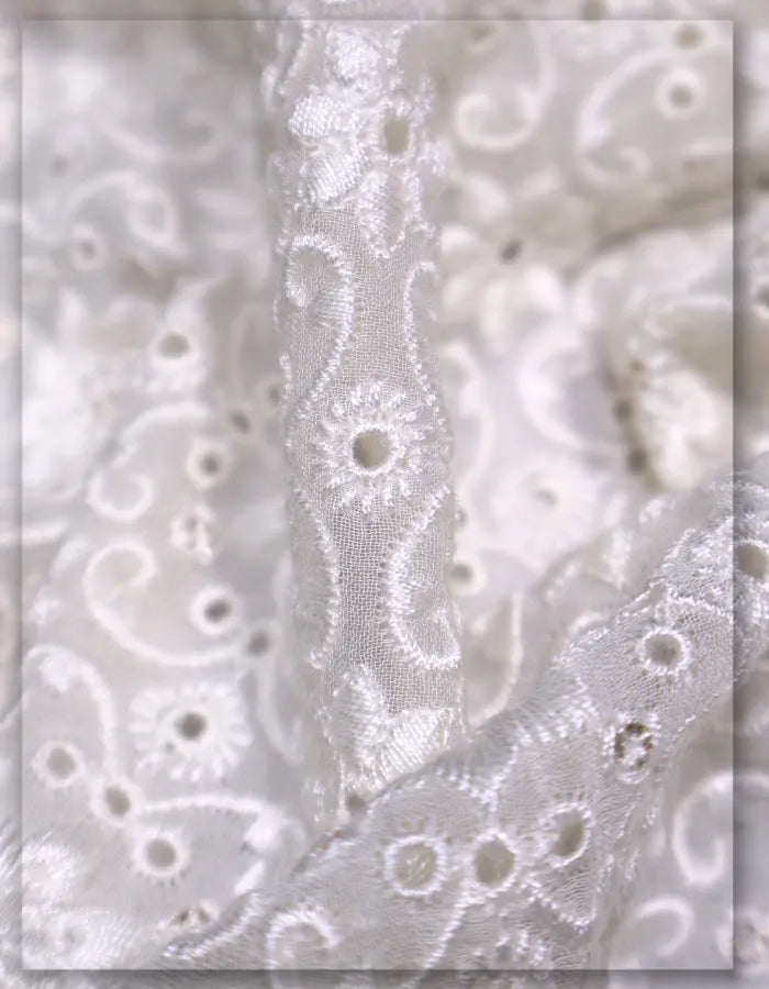 georgette lace eyelet fabric for high end fashion garments