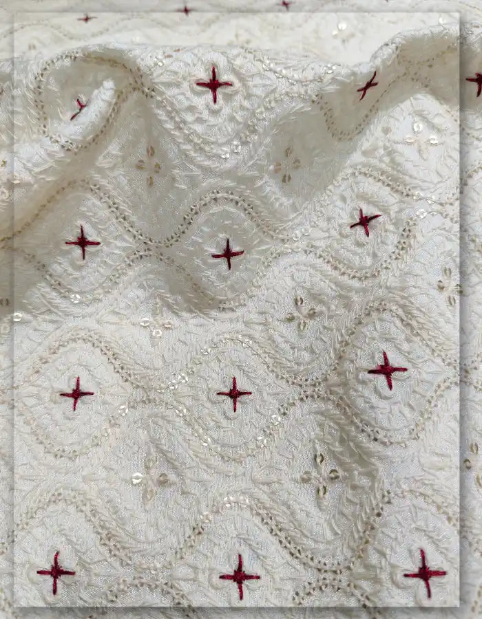 Royal Floral Sherwani Embroidery Fabric for Groom Wear - 14025