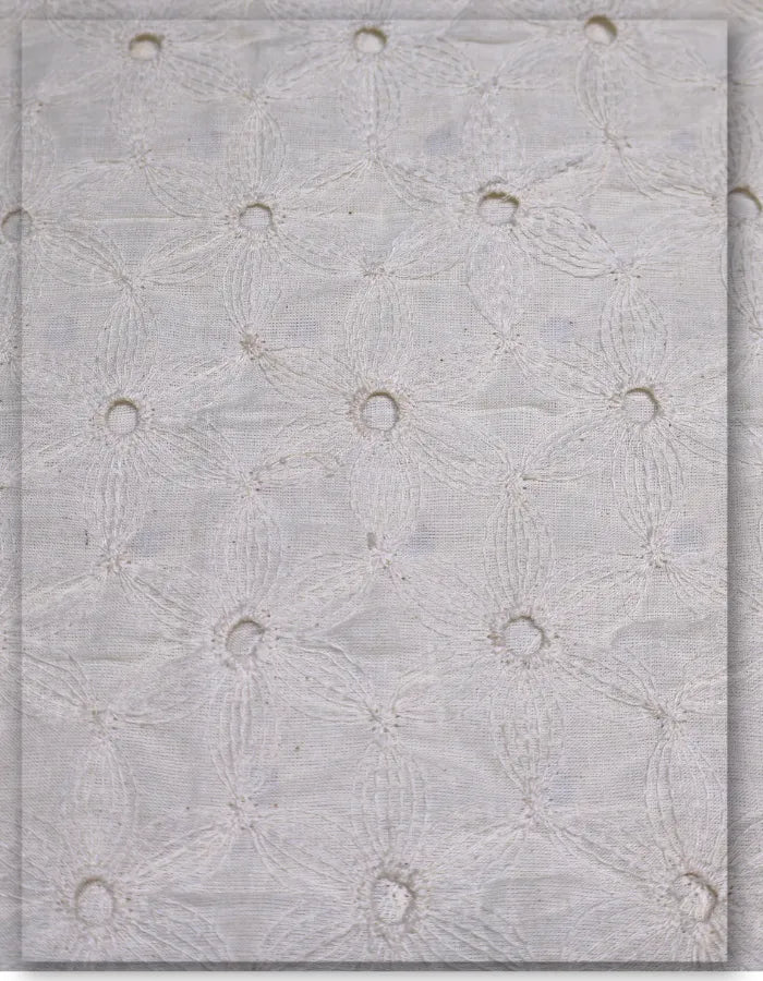 Pure Cotton Hakoba Eyelet Embroidery Fabric