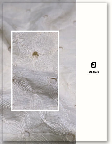 Premium Broderie Anglaise Cotton Fabric with Hakoba Eyelet Embroidery