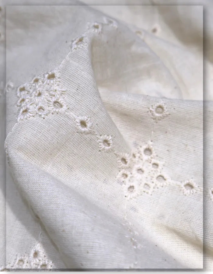 Classic Broderie Anglaise Cotton Lace for Fashion Wear
