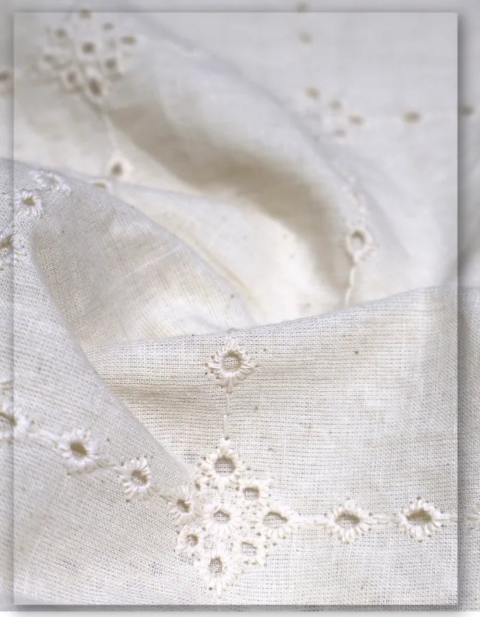 Soft Breathable Hakoba Eyelet Embroidered Cotton