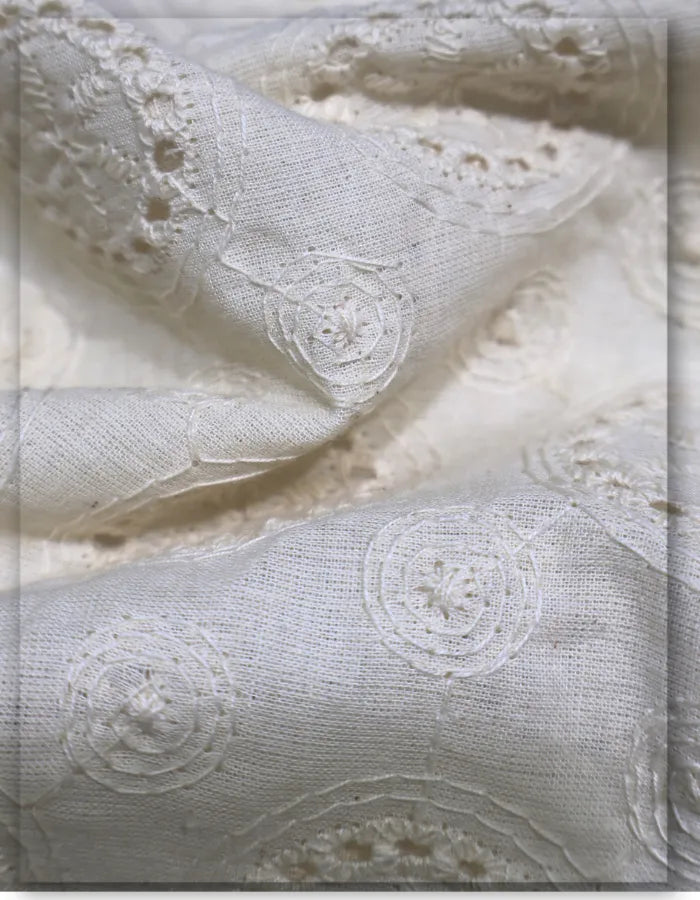 Pure Cotton Broderie Anglaise Lace Fabric