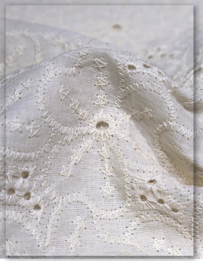 Soft Pure Cotton Eyelet Embroidery Fabric
