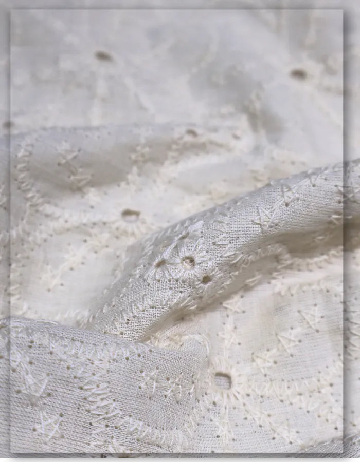 Premium Floral Broderie Anglaise Cotton Fabric