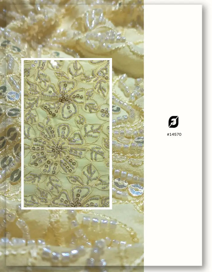 Textured floral embroidered raw silk sherwani fabric