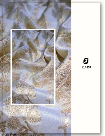 Surat Jacquard Gold Tissue Zari Sequins Copper Gota Daman Fabric - 14837
