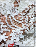 White Floral Lace Fabric for Wedding & Bridal Dresses