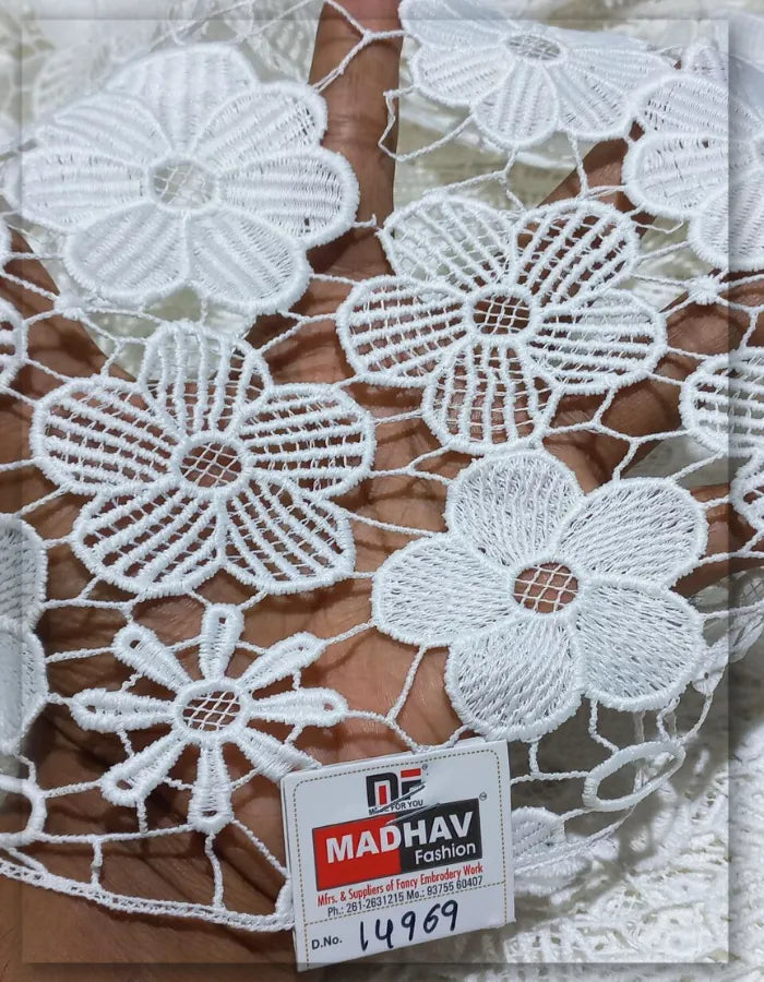 White Lace Fabric for Bridal Gown & Wedding Outfit