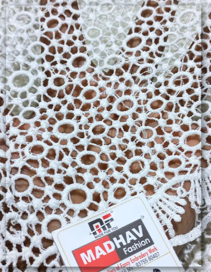 Premium White Lace Fabric for Women's Designer Dress