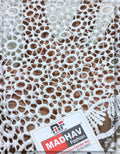 White GPO Lace Fabric for Women's Designer Dress