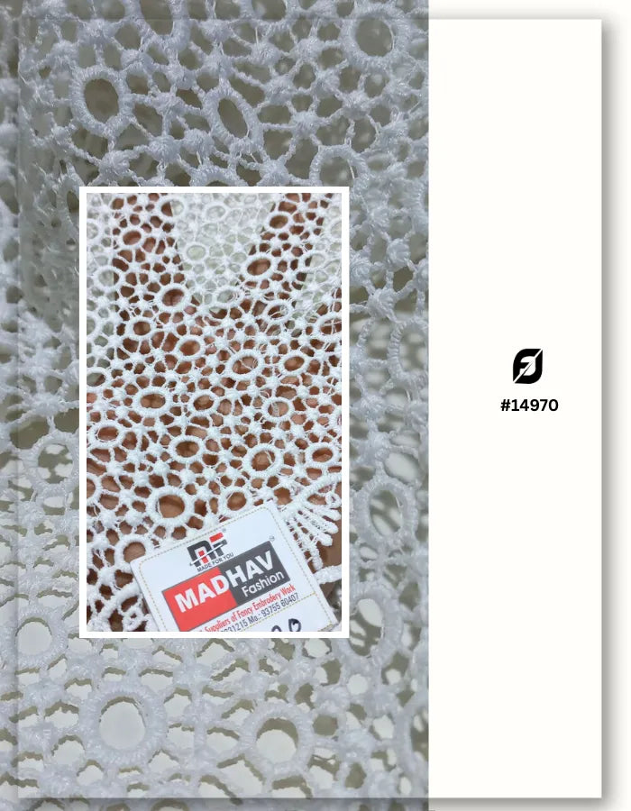 Premium White Lace Fabric for Women's Designer Dress