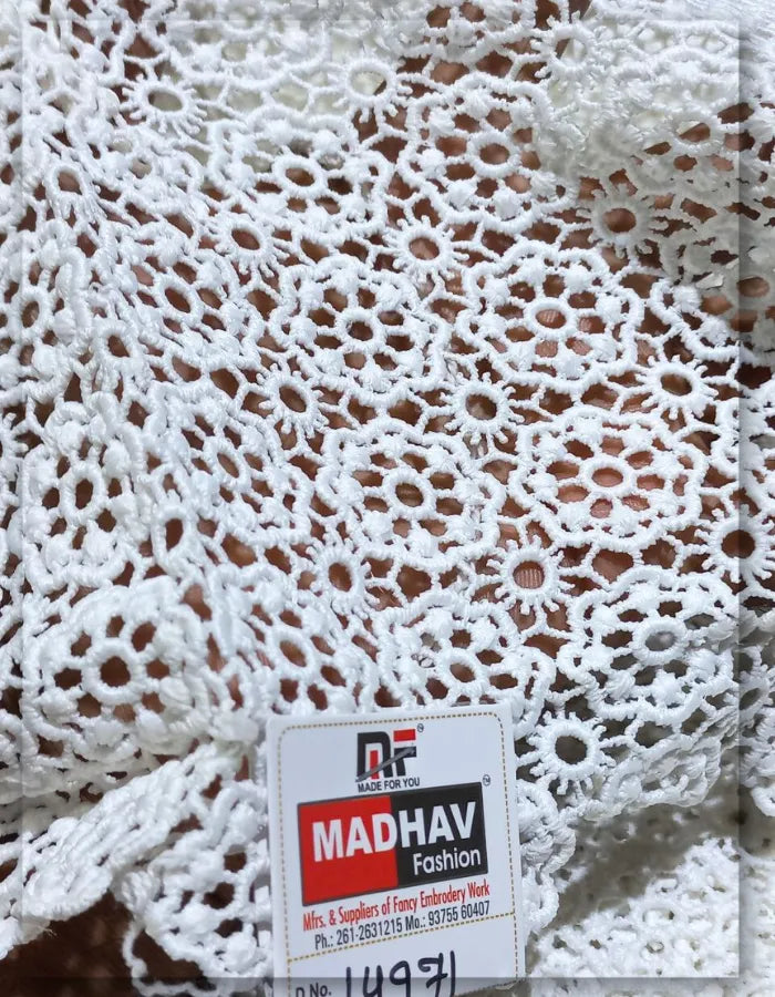 Luxury White Designer Lace Fabric for Womens outfit