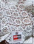 White Designer Lace Fabric for Kids Outfits