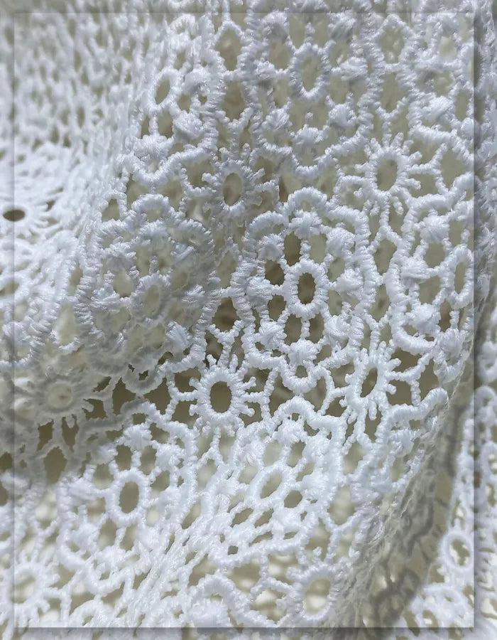 Luxury White Designer Lace Fabric for Girls Outfits