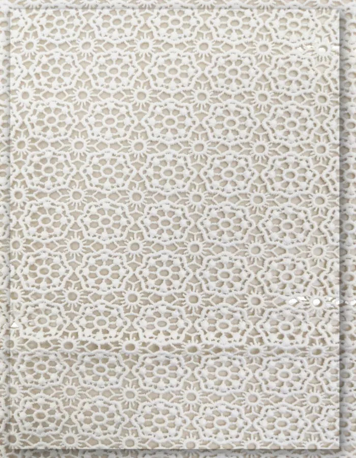 Luxury White Designer Lace Fabric for garments