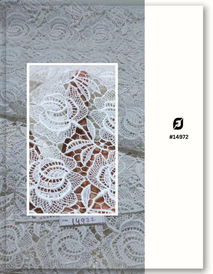White Floral Lace Fabric for Bridal & Couture Gowns