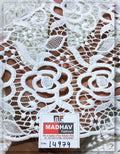 White Floral Lace Fabric for Designer Garments