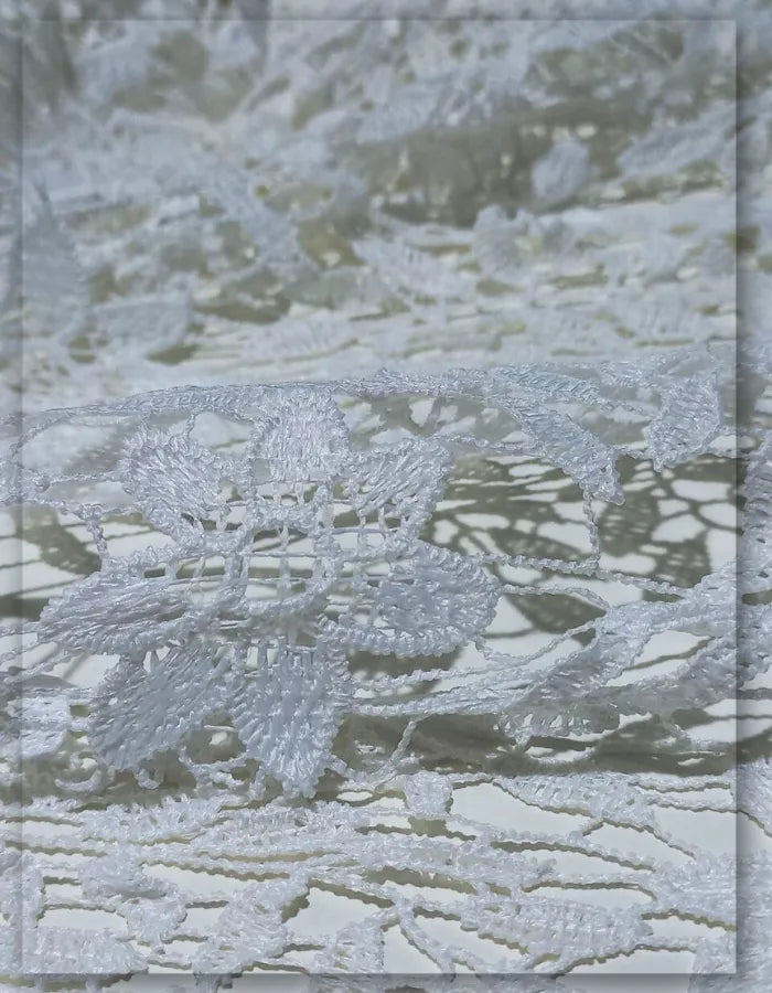 White Lace Fabric for Designer Garments