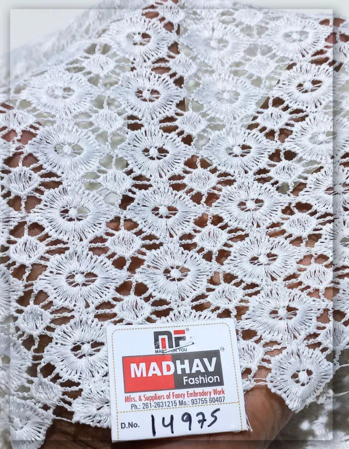 White Lace Fabric for Fashion Designer Outfits