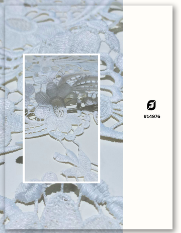 White Fabricdiary Lace Fabric for Garment Making #14976