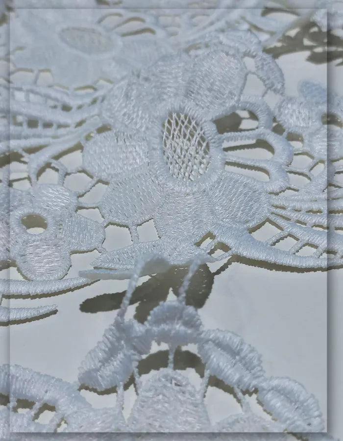 White Indian Lace Fabric for Garment Making