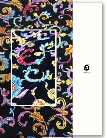 Luxury Allover Floral Velvet for Arabian, Bridal & Designer Garments Fabric